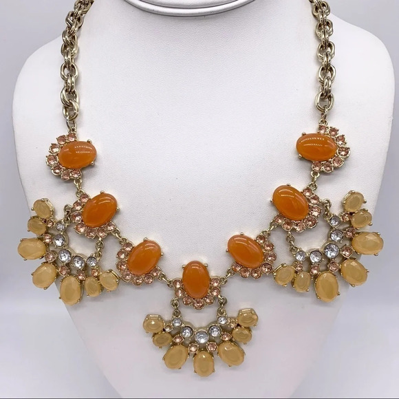 J. Crew Orange Jeweled Necklace - Picture 1 of 3
